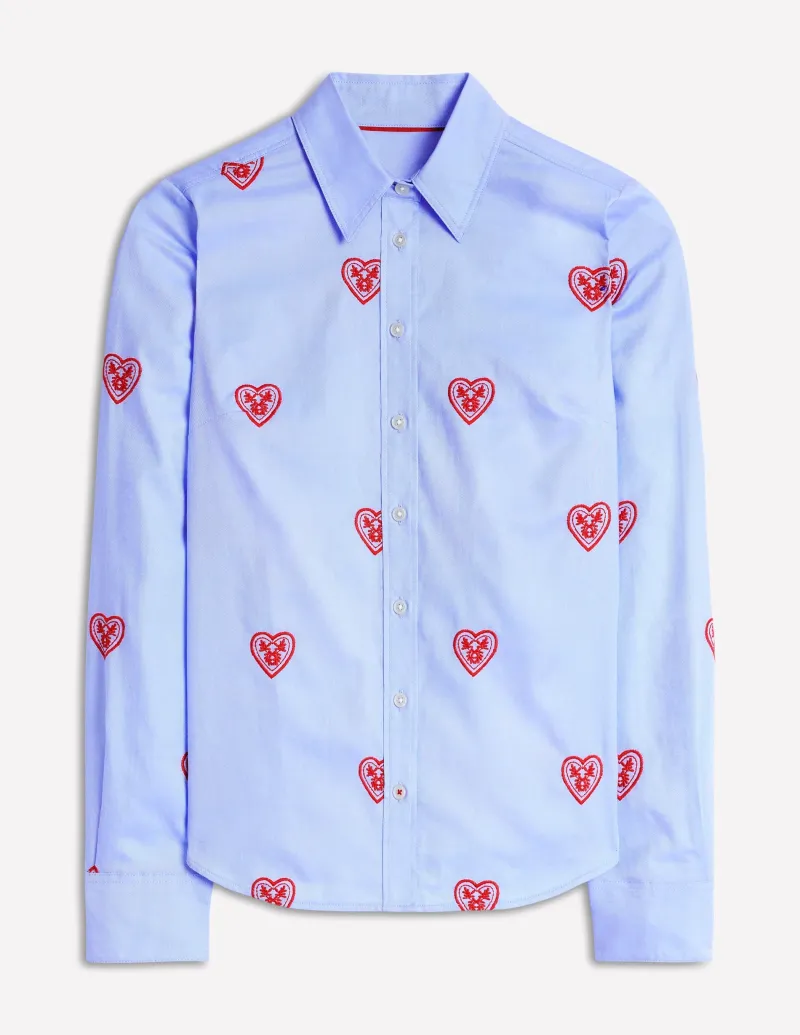 Hemden | Oberteile | Boden Sienna Hemd mit Stickerei-Oxford-Blau, Herzen Oxford-Blau,Herzen