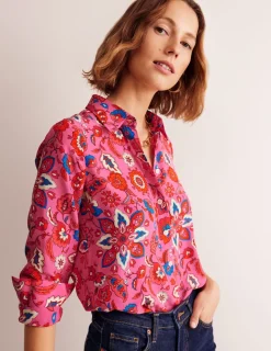 Oberteile | Hemden | Boden Sienna Seidenhemd-Rosa, Botanisch Welle Rosa,BotanischWelle