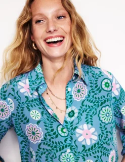 Oberteile | Hemden | Boden Sienna Seidenhemd-Vintage-Blau, Wiesenrebe Vintage-Blau,Wiesenrebe