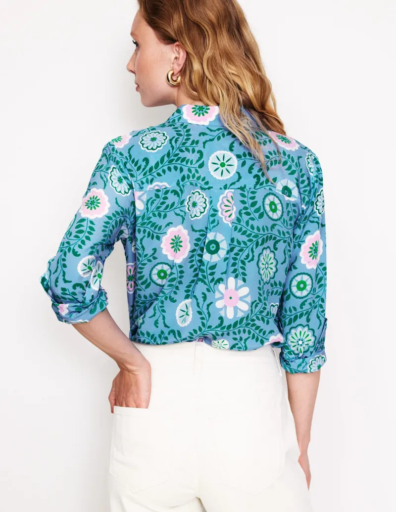 Oberteile | Hemden | Boden Sienna Seidenhemd-Vintage-Blau, Wiesenrebe Vintage-Blau,Wiesenrebe