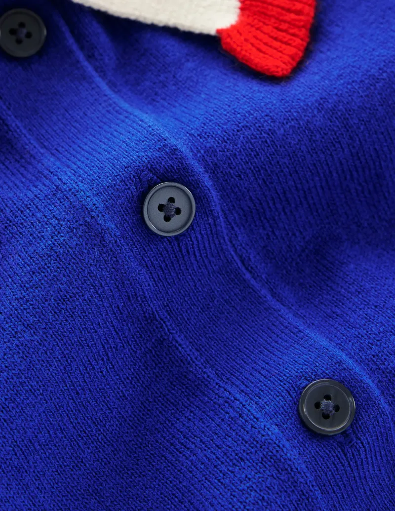 Pullover & Strickjacken | Boden Strickjacke aus Baumwollmischgewebe mit Rüschen-Leuchtendes Blau LeuchtendesBlau