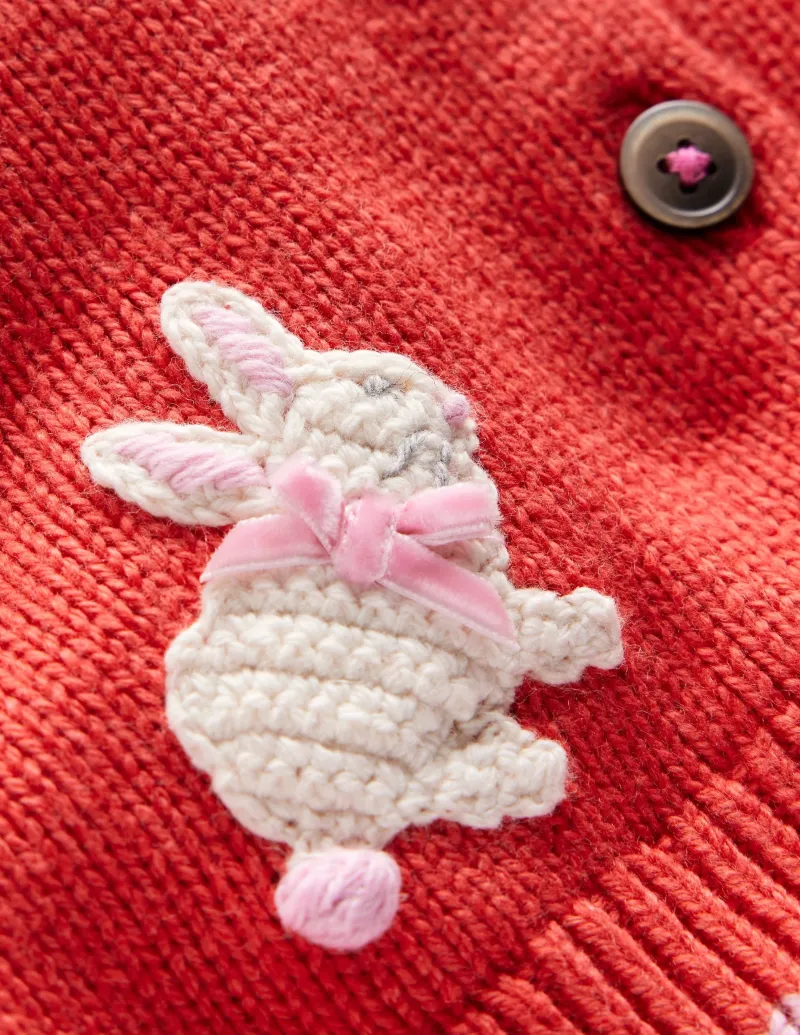 Pullover & Strickjacken | Boden Strickjacke mit lustigem Motiv-Marmeladenrot Hasen MarmeladenrotHasen