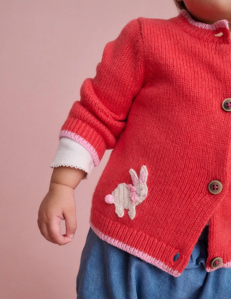Pullover & Strickjacken | Boden Strickjacke mit lustigem Motiv-Marmeladenrot Hasen MarmeladenrotHasen