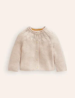 Pullover & Strickjacken | Boden Strickjacke mit Pointelle-Passe-Ivory and Navy Spot IvoryandNavySpot