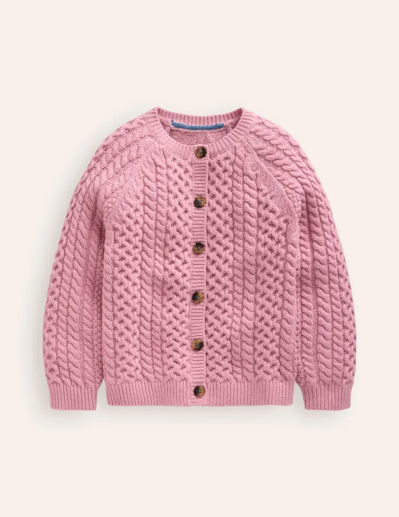 Pullover & Strickjacken | Boden Strickjacke mit Zopfmuster-Vintage Rosa VintageRosa