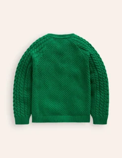 Pullover & Strickjacken | Boden Strickjacke mit Zopfmuster- Dunkelgrün