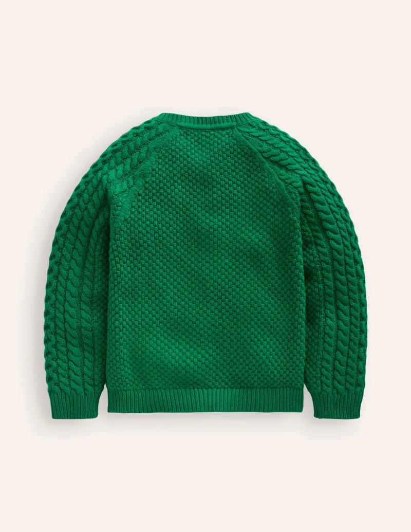 Pullover & Strickjacken | Boden Strickjacke mit Zopfmuster- Dunkelgrün