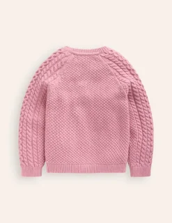 Pullover & Strickjacken | Boden Strickjacke mit Zopfmuster-Vintage Rosa VintageRosa