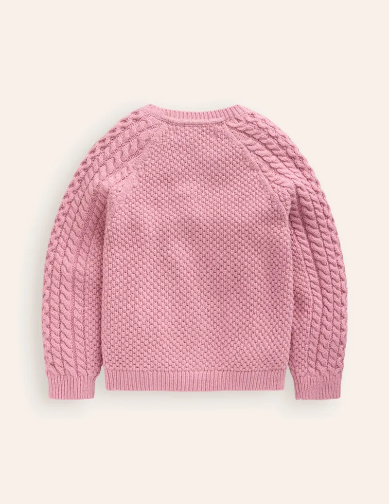 Pullover & Strickjacken | Boden Strickjacke mit Zopfmuster-Vintage Rosa VintageRosa