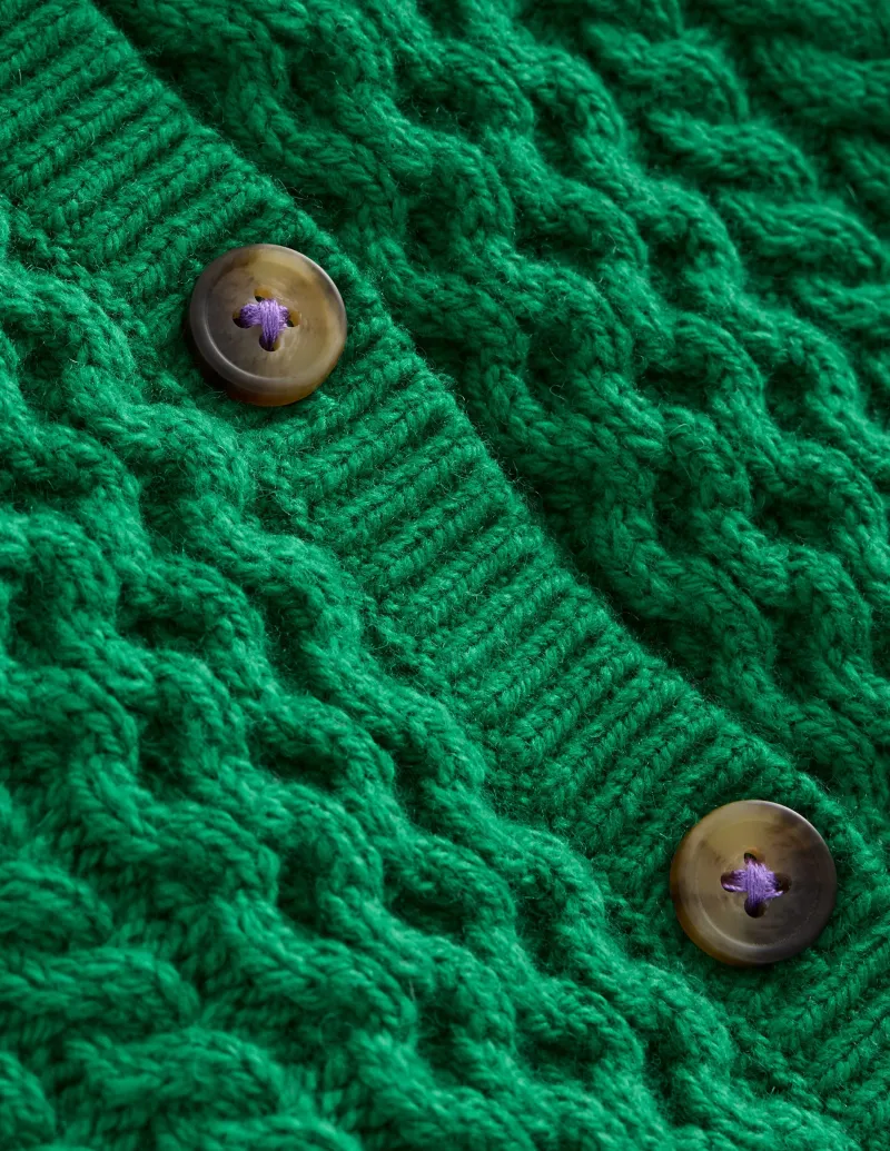 Pullover & Strickjacken | Boden Strickjacke mit Zopfmuster- Dunkelgrün