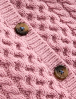 Pullover & Strickjacken | Boden Strickjacke mit Zopfmuster-Vintage Rosa VintageRosa