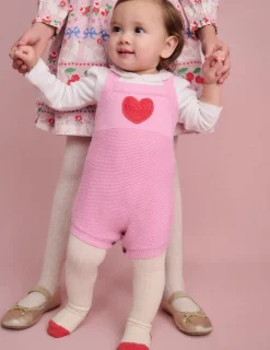 Strampler & Spielanzüge | Boden Strickstrampler-Vintage-Rosa Herz Vintage-RosaHerz