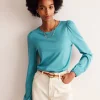 Oberteile | T-shirts & Tops | Boden Superweiches, langärmeliges Oberteil-Blau Gras BlauGras