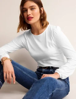 Oberteile | T-shirts & Tops | Boden Superweiches, langärmeliges Oberteil- Weiß