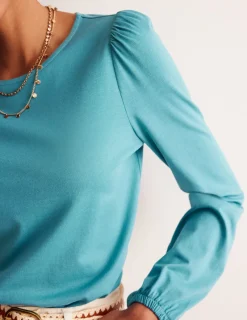 Oberteile | T-shirts & Tops | Boden Superweiches, langärmeliges Oberteil-Blau Gras BlauGras