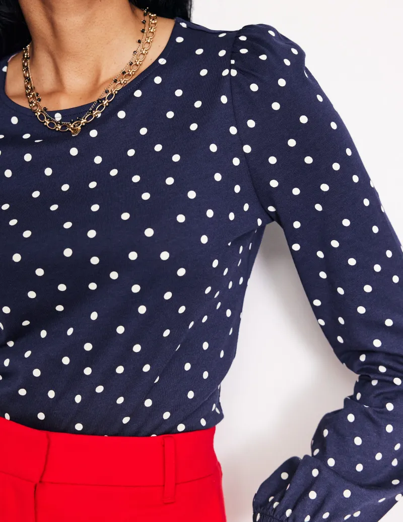 Oberteile | T-shirts & Tops | Boden Superweiches, langärmeliges Oberteil-Französisches Marineblau, Einzelne Punkte FranzösischesMarineblau,EinzelnePunkte