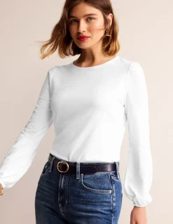 Oberteile | T-shirts & Tops | Boden Superweiches, langärmeliges Oberteil- Weiß