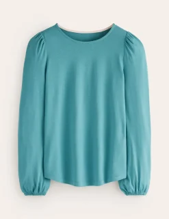 Oberteile | T-shirts & Tops | Boden Superweiches, langärmeliges Oberteil-Blau Gras BlauGras