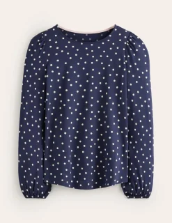 Oberteile | T-shirts & Tops | Boden Superweiches, langärmeliges Oberteil-Französisches Marineblau, Einzelne Punkte FranzösischesMarineblau,EinzelnePunkte
