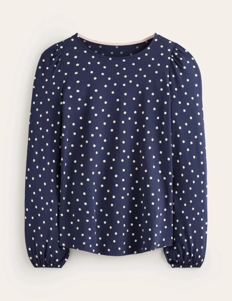 Oberteile | T-shirts & Tops | Boden Superweiches, langärmeliges Oberteil-Französisches Marineblau, Einzelne Punkte FranzösischesMarineblau,EinzelnePunkte