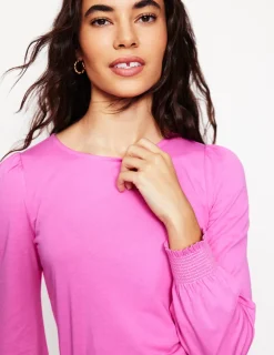 T-shirts & Tops | Oberteile | Boden Superweiches Oberteil mit gesmokten Ärmelbündchen-Erfreutes Rosa ErfreutesRosa