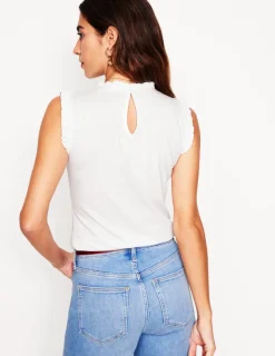 T-shirts & Tops | Oberteile | Boden Superweiches Top mit Rüschendetail- Weiß