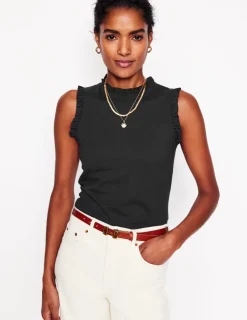 T-shirts & Tops | Oberteile | Boden Superweiches Top mit Rüschendetail- Schwarz