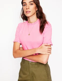 Nachtwäsche & Schlafanzüge | T-shirts & Tops | Boden Superweiches T-Shirt mit Rüschendetail-Helles Lavendelblau HellesLavendelblau