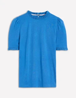 Nachtwäsche & Schlafanzüge | T-shirts & Tops | Boden Superweiches T-Shirt mit Rüschendetail- Galerie-Blau