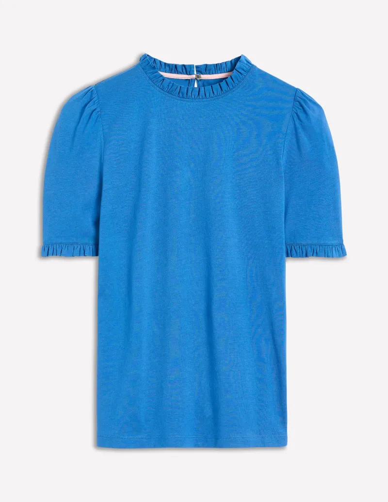Nachtwäsche & Schlafanzüge | T-shirts & Tops | Boden Superweiches T-Shirt mit Rüschendetail- Galerie-Blau