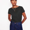 Oberteile | T-shirts & Tops | Boden Superweiches T-Shirt mit U-Boot-Ausschnitt- Schwarz