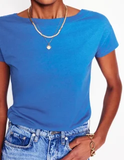 Oberteile | T-shirts & Tops | Boden Superweiches T-Shirt mit U-Boot-Ausschnitt- Galerie-Blau