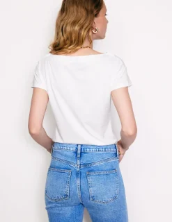 Oberteile | T-shirts & Tops | Boden Superweiches T-Shirt mit U-Boot-Ausschnitt- Weiß