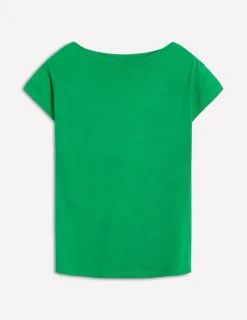 Oberteile | T-shirts & Tops | Boden Superweiches T-Shirt mit U-Boot-Ausschnitt-Grünes Tamburin GrünesTamburin