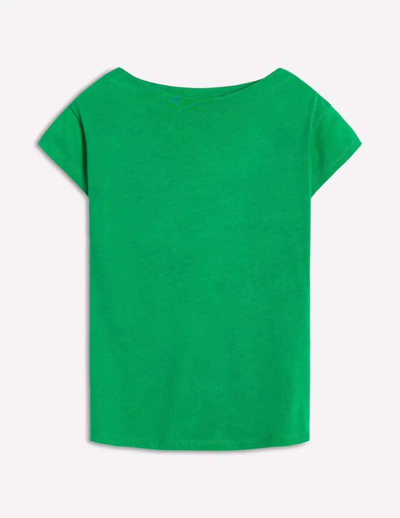Oberteile | T-shirts & Tops | Boden Superweiches T-Shirt mit U-Boot-Ausschnitt-Grünes Tamburin GrünesTamburin