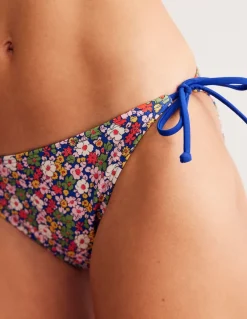 Bademode | Boden Symi Bikinihose zum Binden-Bunt, Botanische Blütenknospe Bunt,BotanischeBlütenknospe