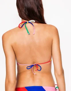 Bademode | Boden Symi Bikinioberteil zum Binden-Bunt, Regenbogendesign Bunt,Regenbogendesign