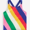 Bademode | Boden Tankini-Oberteil mit gekreuzten Rückenträgern-Bunt Regenbogen Swirl-Motiv BuntRegenbogenSwirl-Motiv
