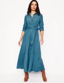 Kleider & Jumpsuits | Midi | Boden Tess Midi-Hemdblusenkleid aus Cord- Enteneiblau