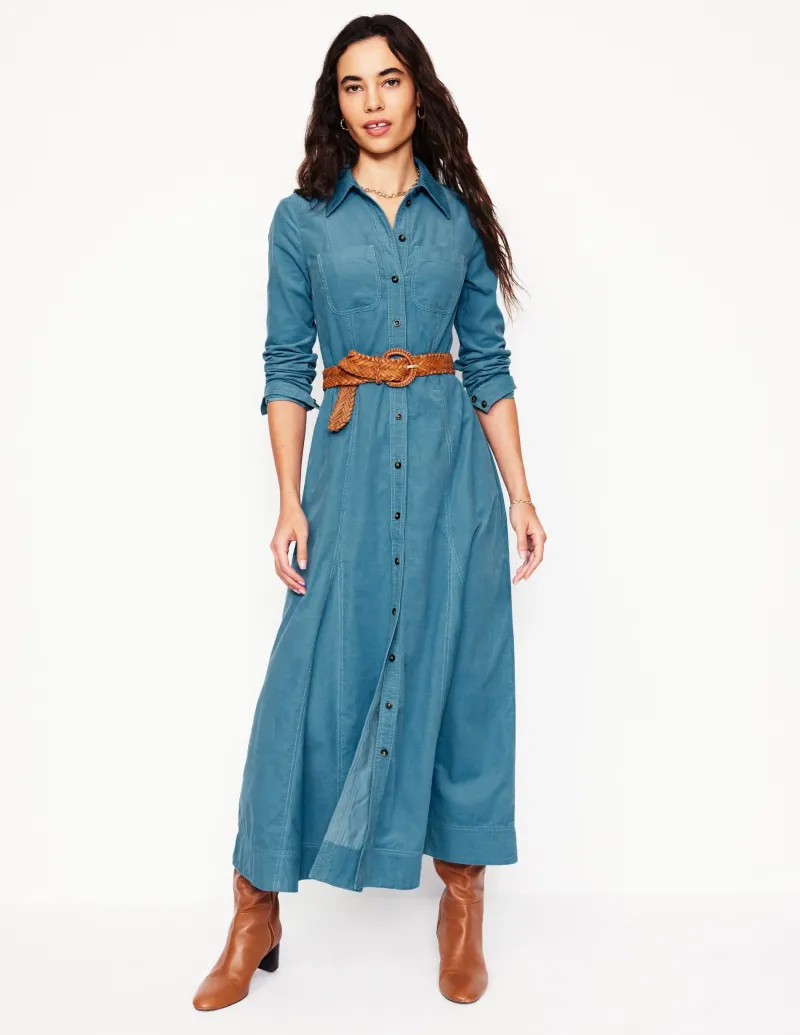 Kleider & Jumpsuits | Midi | Boden Tess Midi-Hemdblusenkleid aus Cord- Enteneiblau