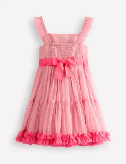 Kleider | Boden Tüllkleid mit Rüschensaum- Vintage-Rosa