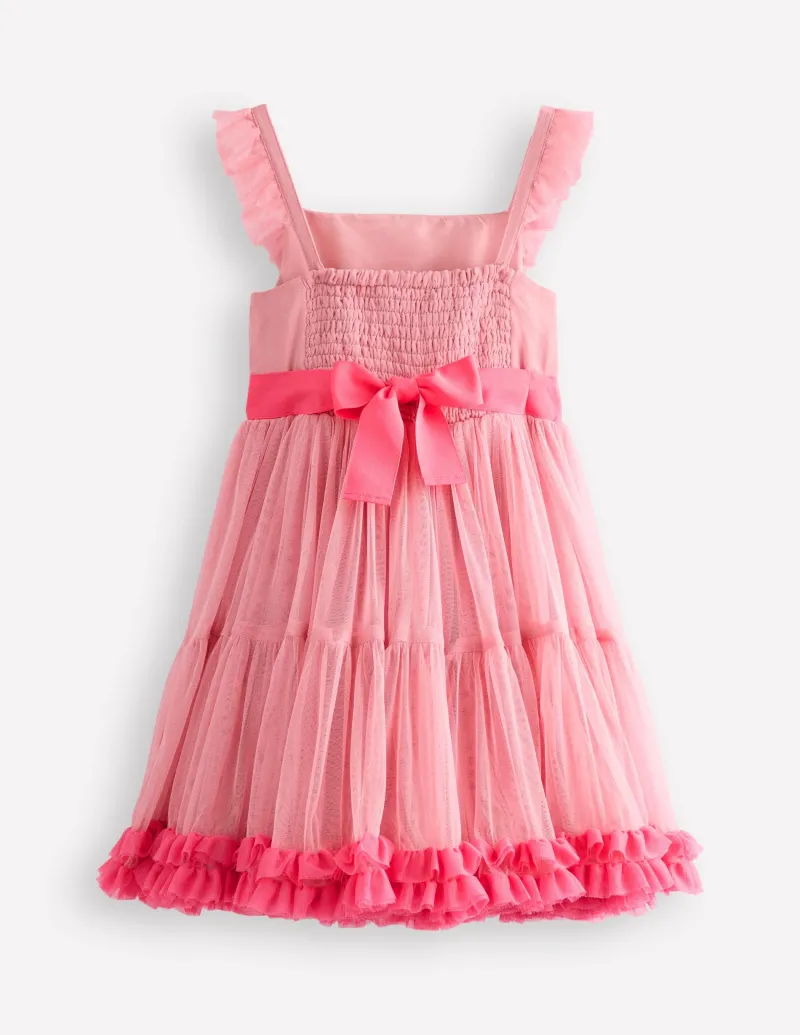 Kleider | Boden Tüllkleid mit Rüschensaum- Vintage-Rosa