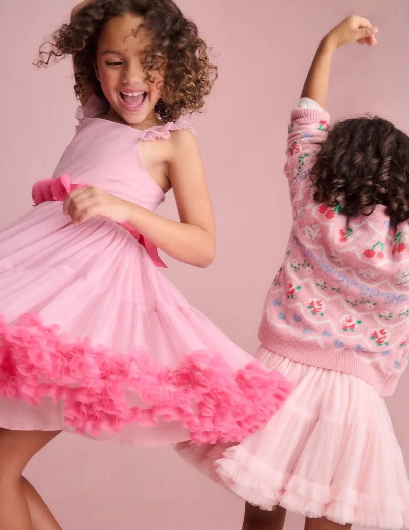 Kleider | Boden Tüllkleid mit Rüschensaum- Vintage-Rosa