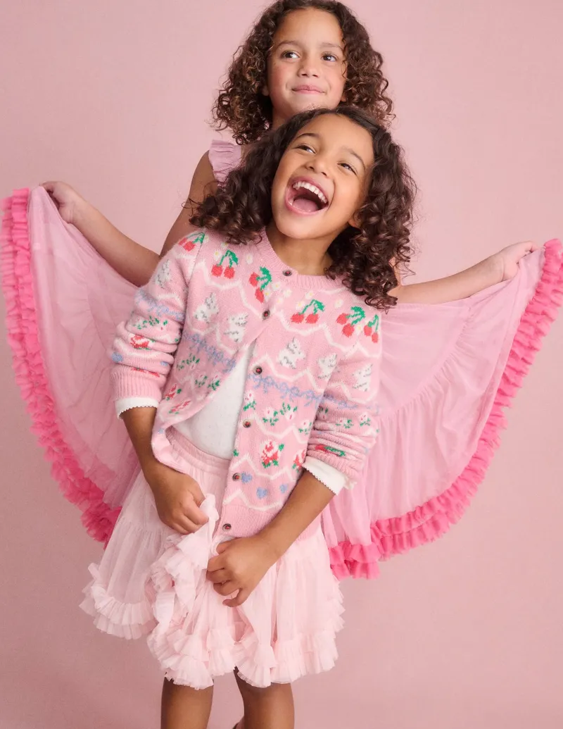 Kleider | Boden Tüllkleid mit Rüschensaum- Vintage-Rosa