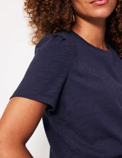 Nachtwäsche & Schlafanzüge | T-shirts & Tops | Boden T-Shirt aus Baumwolle mit Puffärmeln-Aqua Marine Marl AquaMarineMarl