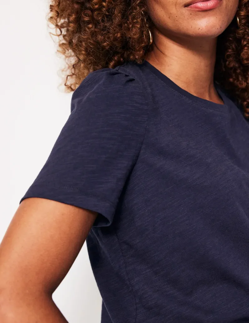 Nachtwäsche & Schlafanzüge | T-shirts & Tops | Boden T-Shirt aus Baumwolle mit Puffärmeln-Aqua Marine Marl AquaMarineMarl