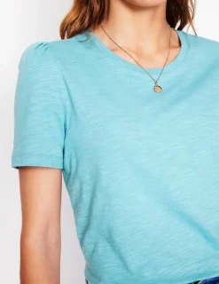 Nachtwäsche & Schlafanzüge | T-shirts & Tops | Boden T-Shirt aus Baumwolle mit Puffärmeln- Enteneiblau