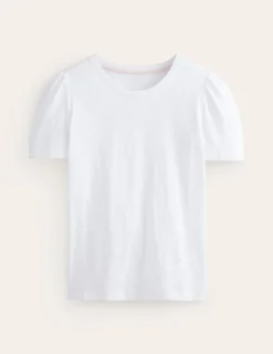 Nachtwäsche & Schlafanzüge | T-shirts & Tops | Boden T-Shirt aus Baumwolle mit Puffärmeln- Weiß