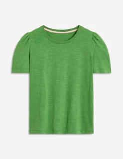 Nachtwäsche & Schlafanzüge | T-shirts & Tops | Boden T-Shirt aus Baumwolle mit Puffärmeln- Paradiesgrün