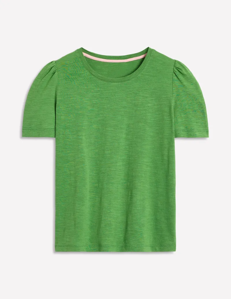 Nachtwäsche & Schlafanzüge | T-shirts & Tops | Boden T-Shirt aus Baumwolle mit Puffärmeln- Paradiesgrün